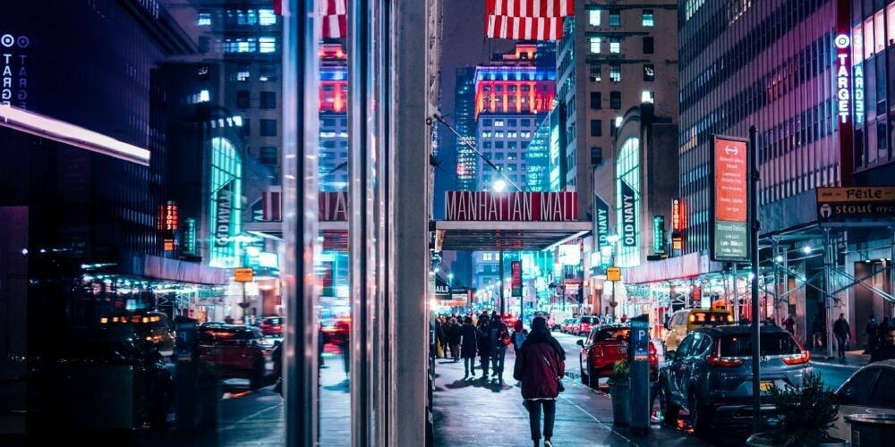 Defocus abstract background of New York city at night