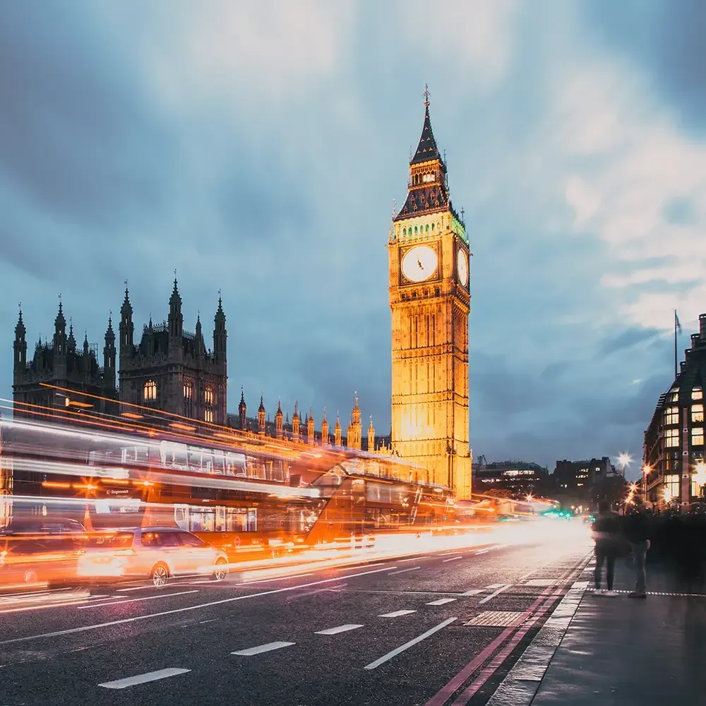 Night Time in London Big Ben and Westminster Palace