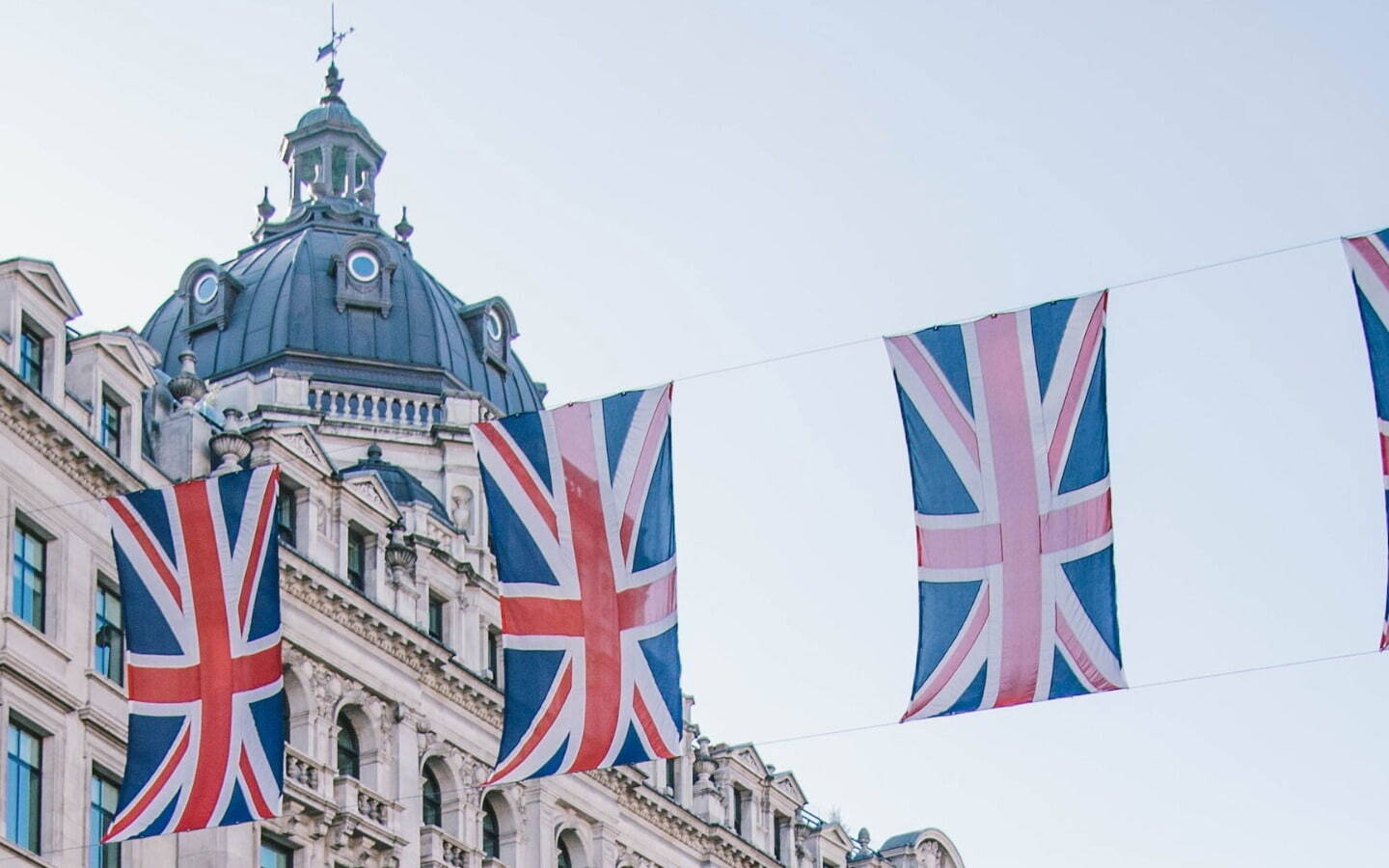 A row of Union Jack Flags