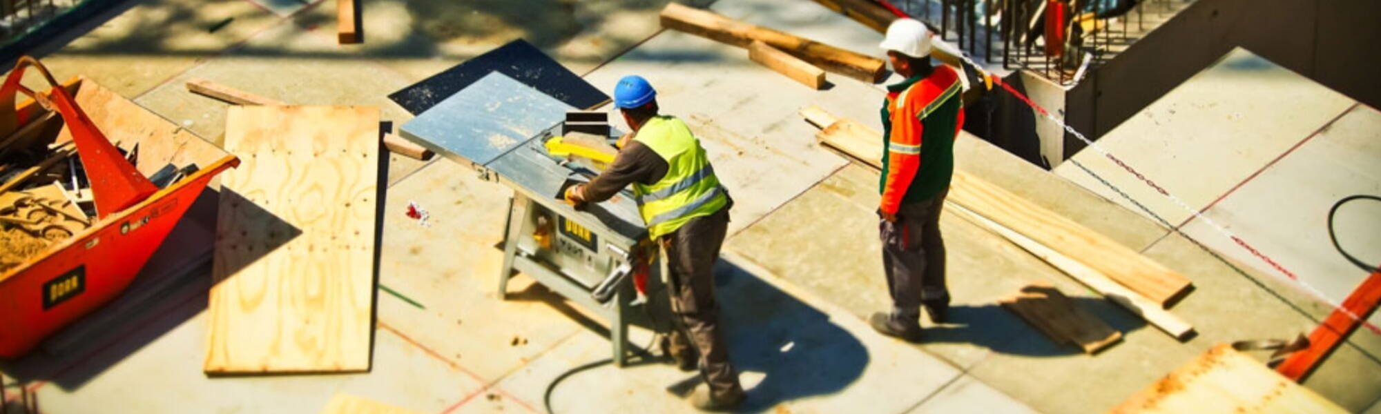 Two Men in PPE Construction