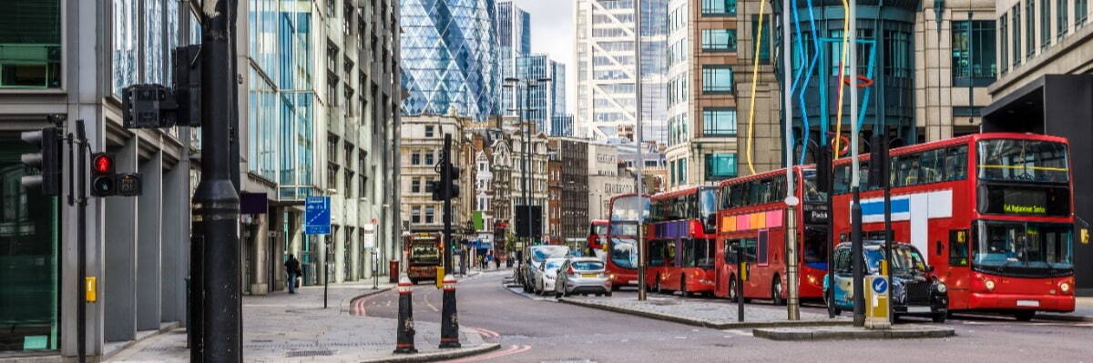 City View of London around Liverpool Street station